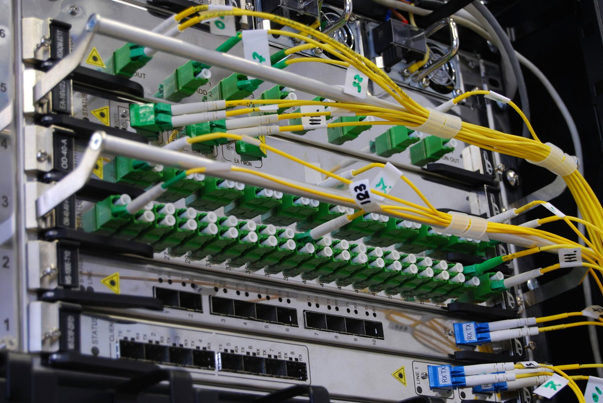 Vertiv cabinet with structured cabling installation